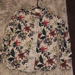 H&M button up flower shirt
